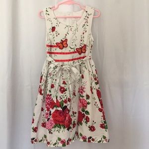 Girls rose fit flare dress